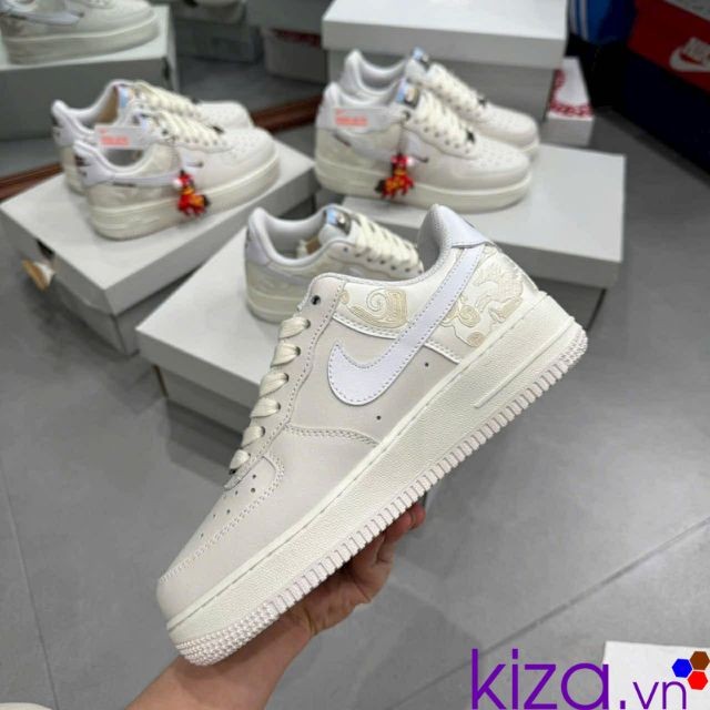 Giày nike Air Force one ngựa màu trắng kem
