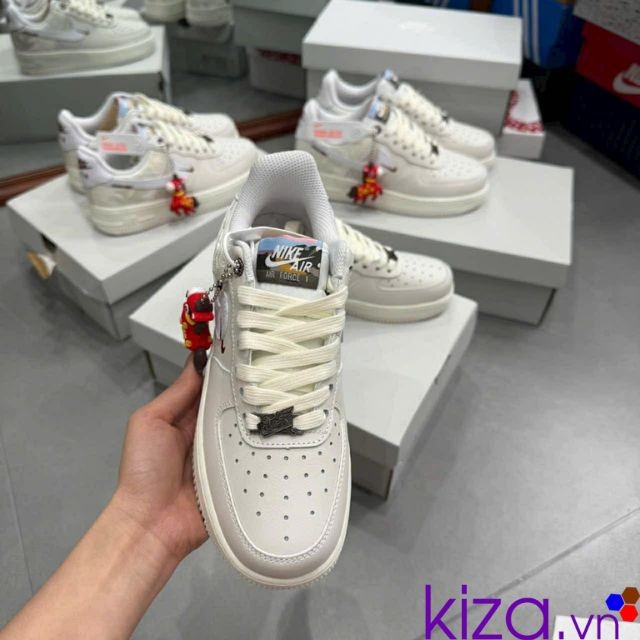 Giày nike Air Force one ngựa màu trắng kem