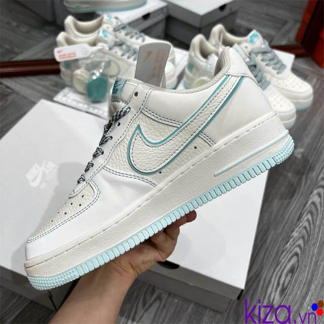 nike airforce trắng xanh