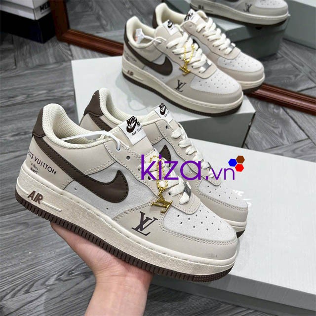 Giày Nike Louis Vuitton trắng nâu