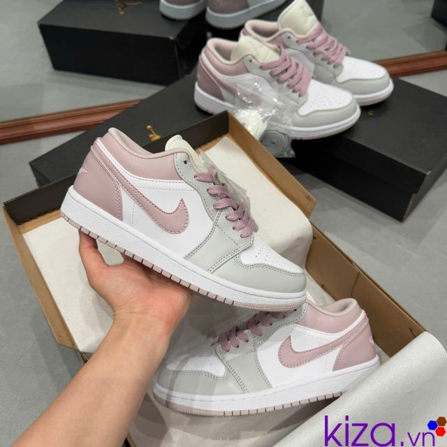 Giày Nike Nữ Jordan màu Pink Grey pastel  xám hồng phấn
