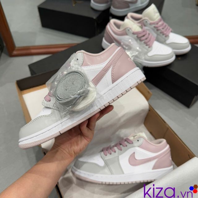 Giày Nike Nữ Jordan màu Pink Grey pastel  xám hồng phấn