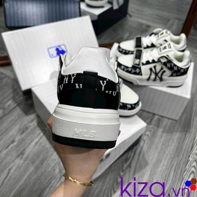 Giày sneaker MLB of quai dán NY màu đen