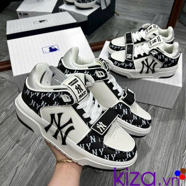 Giày MLB nữ of quai dán NY màu đen