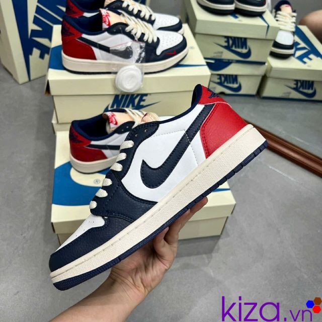 Giày nike jordan retro og màu xanh than gót đỏ