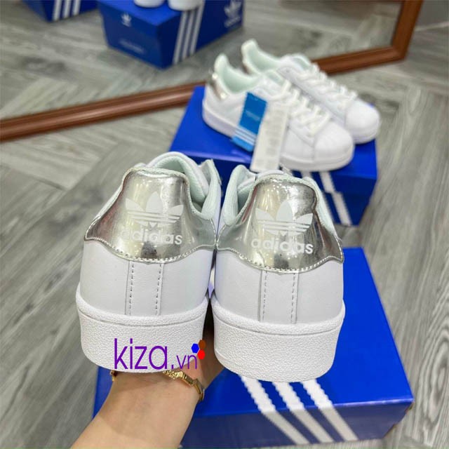 Giày Adidas Superstar mũi sò bạc