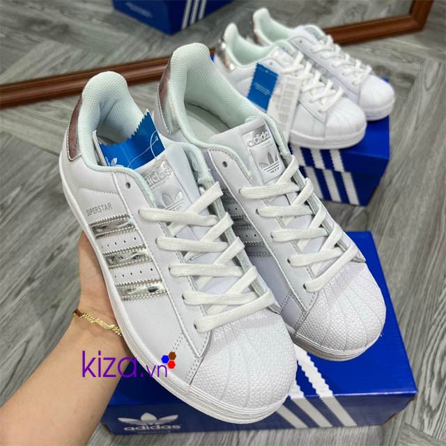 Giày Adidas Superstar mũi sò bạc nam