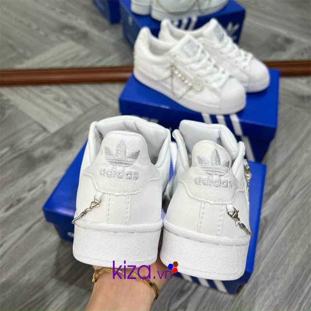 Giày Adidas super star mũi sò trắng