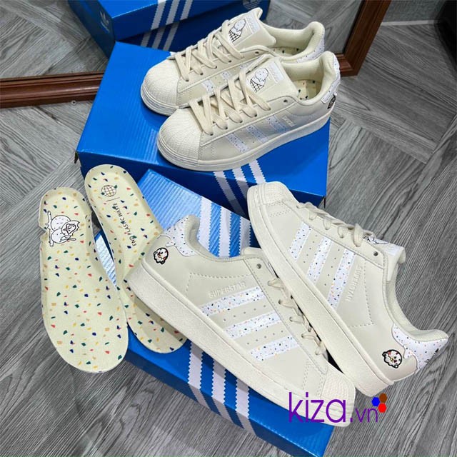 Giày Adidas Super Star trắng kem
