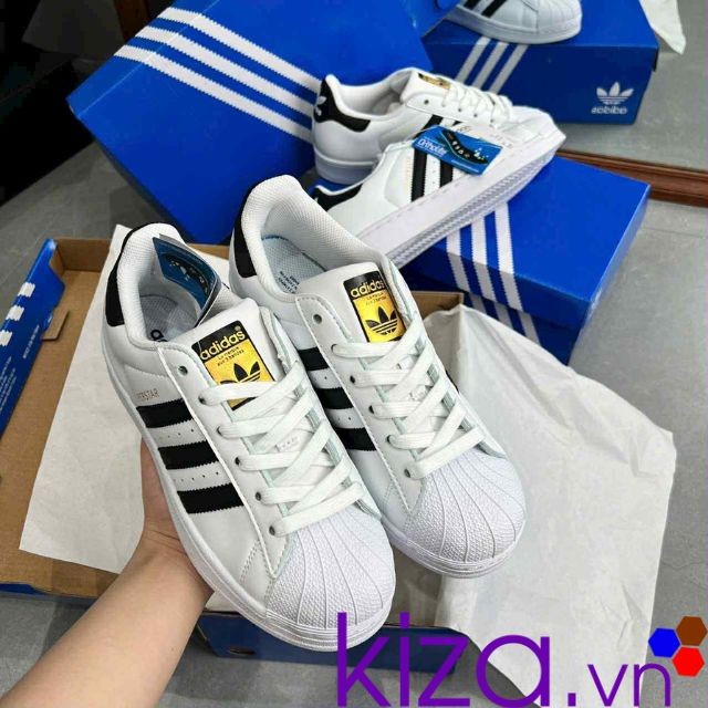 Adidas Super star white yellow