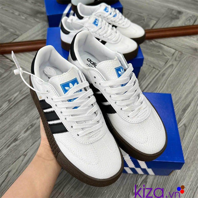 Giày Adidas Samba trắng nâu đế cao