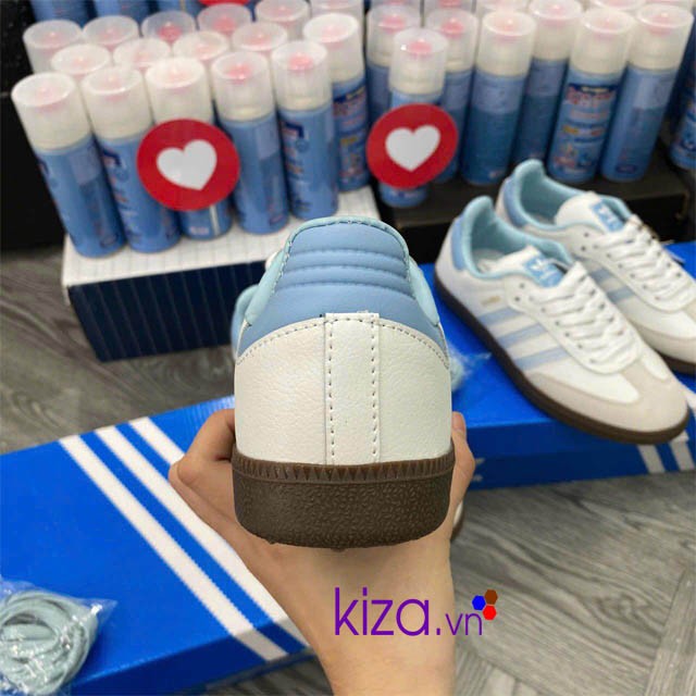 Giày Adidas nam Samba og màu trắng xanh