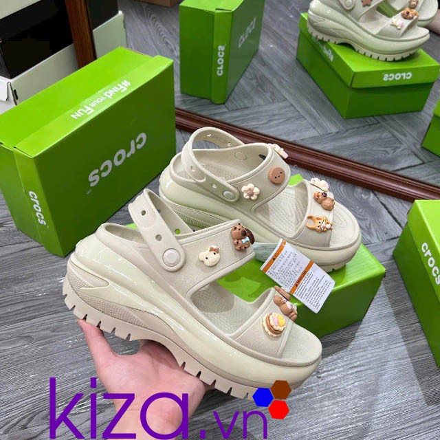 Sandal crocs đế cao