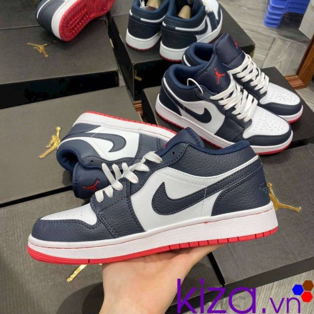 Giày nike nữ jordan màu xanh than đế đỏ