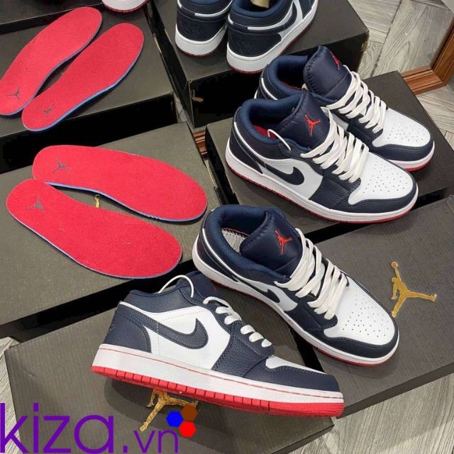 Giày nike jordan màu xanh than đế đỏ