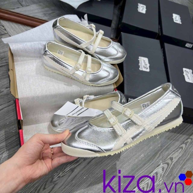 Giày onitsuka tiger màu bạc