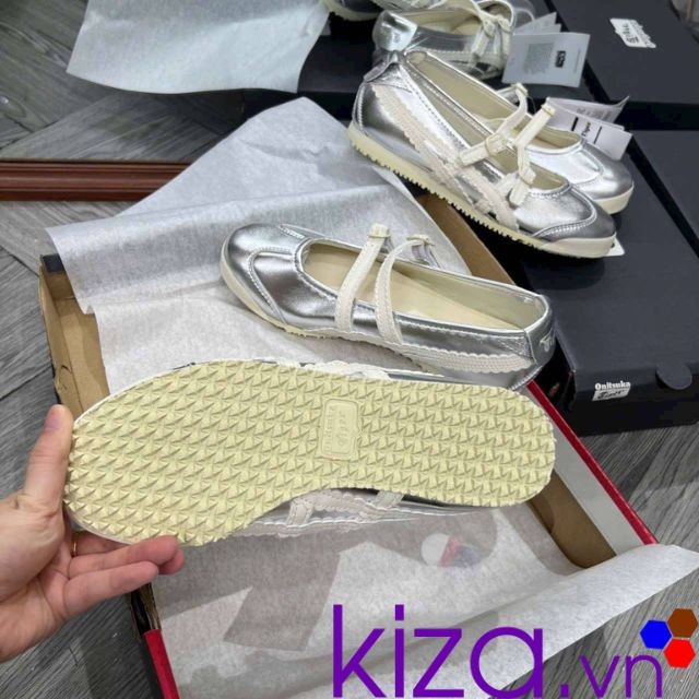 giày búp bê nữ màu bạc