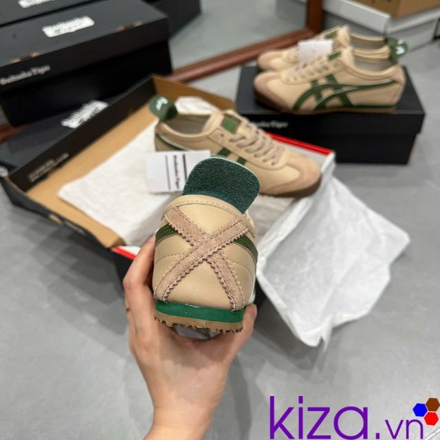 Giày Onitsuka Tiger màu nâu xanh lá Replica