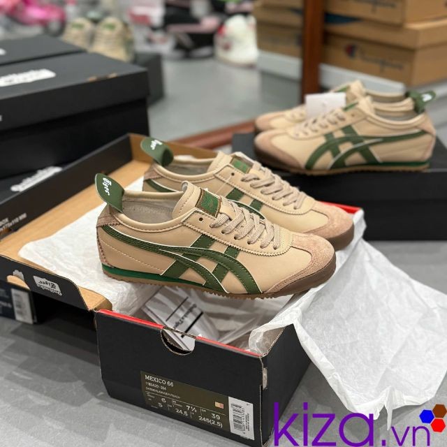 Giày Tiger nữ màu nâu xanh lá
