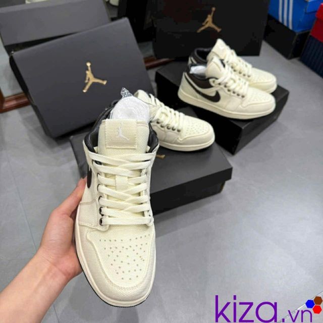 Giày thể thao Nike Jordan trắng gót nâu Best