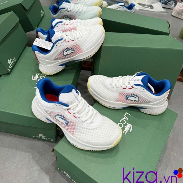 Giày Lacoste màu trắng lót xanh
