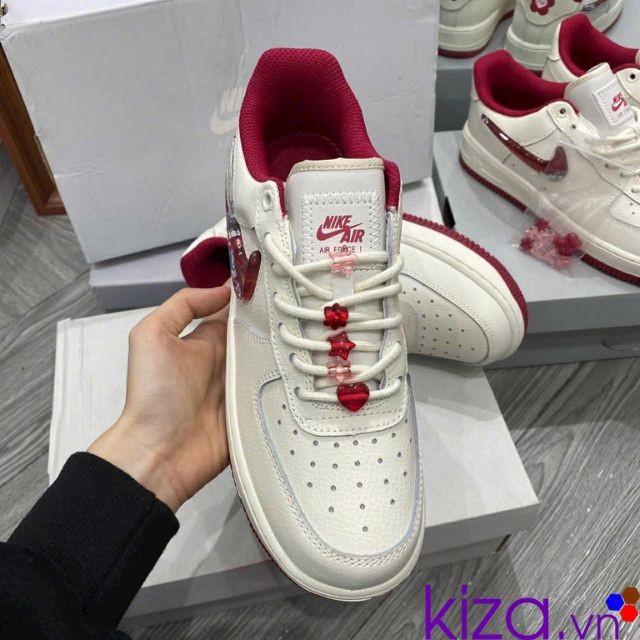 Giày nike nữ airforce Valentine màu trắng đỏ