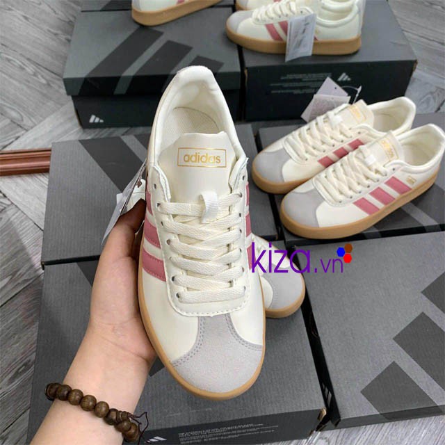 Giày Adidas nữ VL Court màu kem hồng
