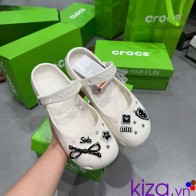 Dép crocs nữ ballet nữ màu trắng