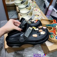 Dép sục Crocs all terrain màu đen quai vải