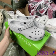 Dép crocs nam drew màu xám nam nữ