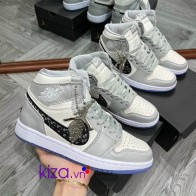 Giày nike jordan 1 Dior xám đế xanh Rep