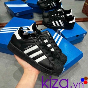 Giày thể thao nam  Adidas Superstar mũi sò màu đen tem trắng