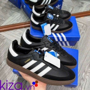 Giày Adidas nam Samba màu đen sọc trắng