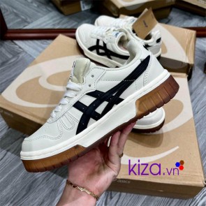 Giày Asics court sọc đen đế nâu Replica