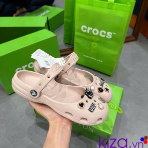 Dép crocs classic ballet nữ màu hồng