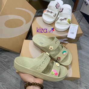 Sandal Crocs màu ghi nữ
