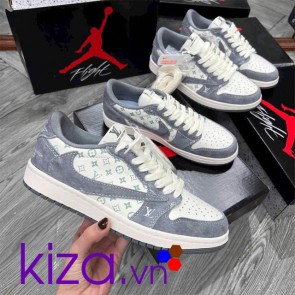 Giày Nike Jordan travis Louis vuitton màu xám cho nữ
