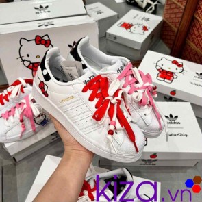 Giày Adidas nữ superstar kitty màu trắng