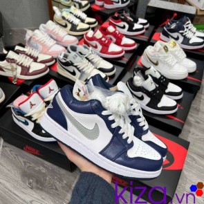Giày nike jordan màu xanh than móc bạc