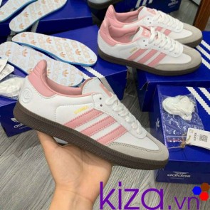 Giày Adidas nữ Samba OG màu trắng gót hồng