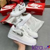Giày Nike Air Force trắng móc đá bạc Replica