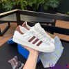Giày Adidas nữ superstar mũi sò trắng kẻ nâu