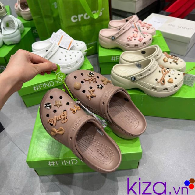 D&eacute;p crocs cho nữ đế cao 5cm