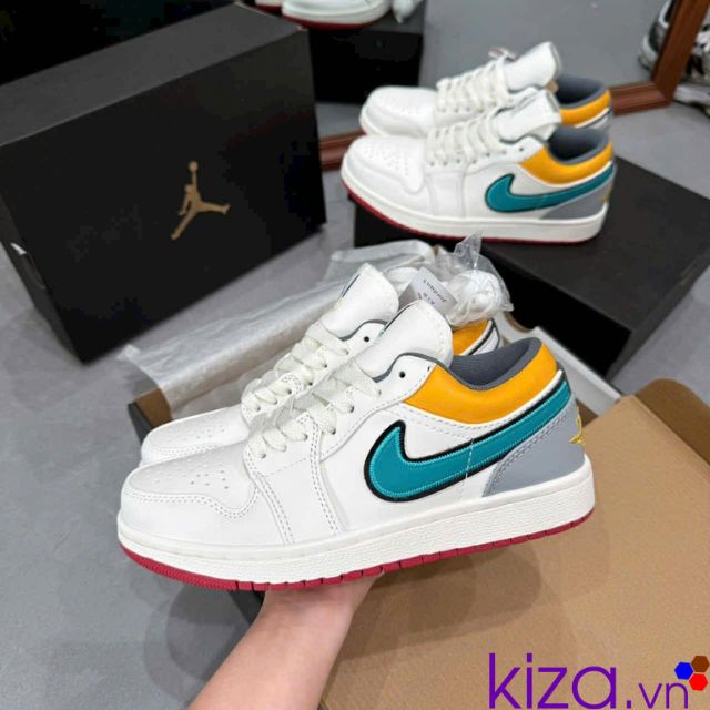 Giày nike jordan 4 màu xanh vàng xám Giày nike nam jordan 4 màu xanh vàng xám