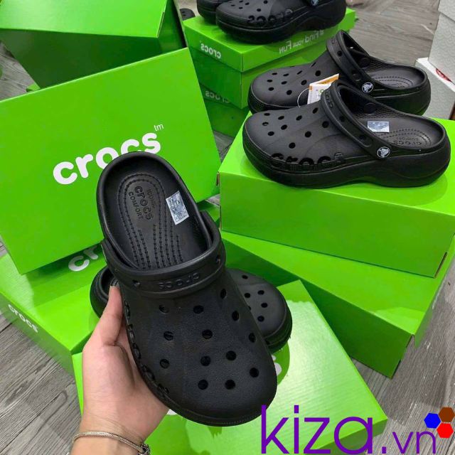 Dép crocs baya màu đen nữ