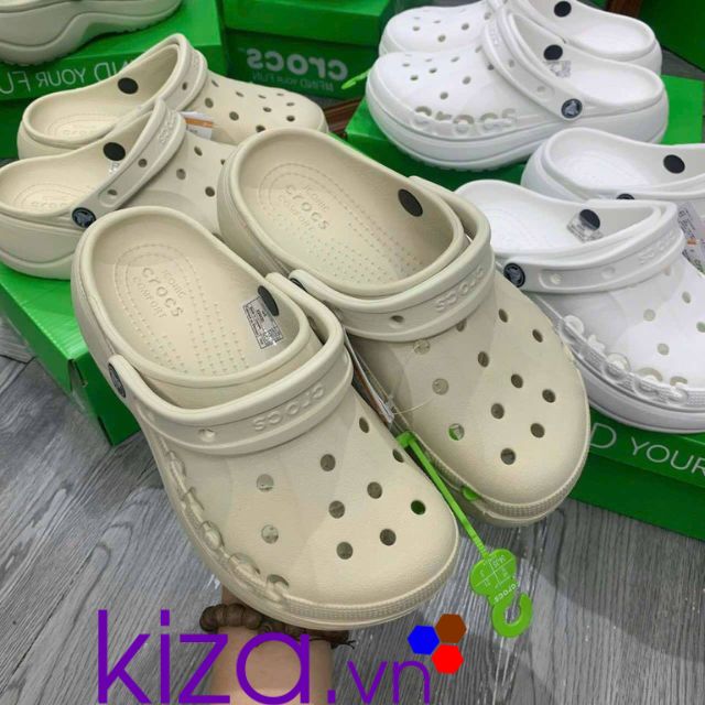 Dép crocs nữ màu trắng kem