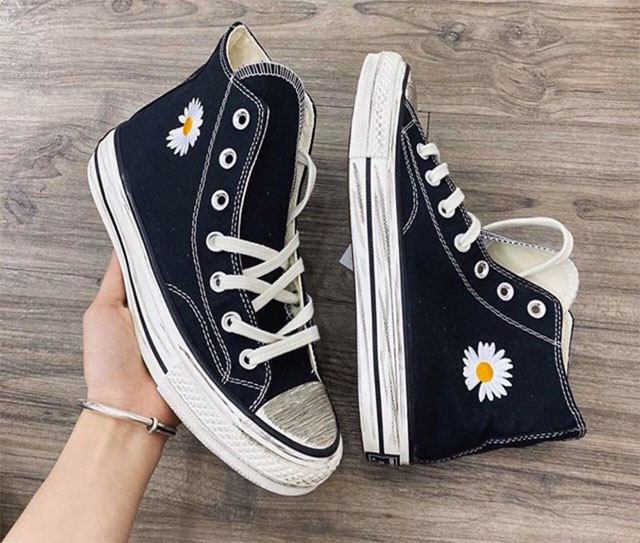 Converse hoa cúc đế bẩn cổ cao