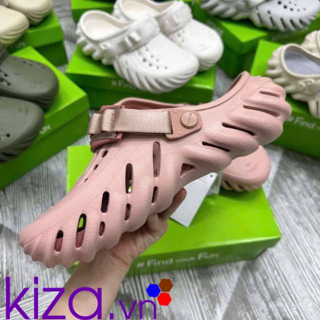 Crocs echo clog màu hồng