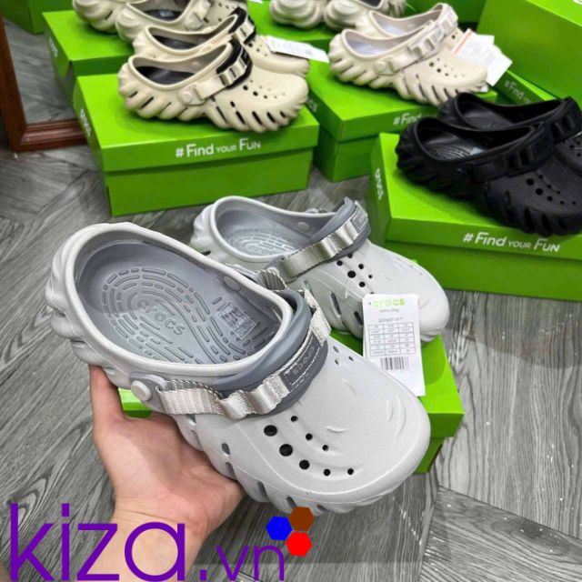 Dép Crocs Echo Clog màu kem
