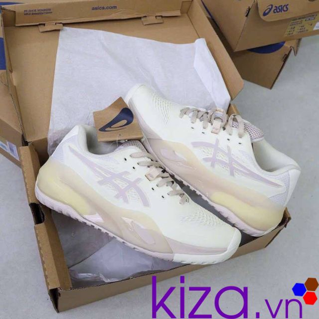 Giày Asics Gel Resolution X màu trắng vàng kẻ tím